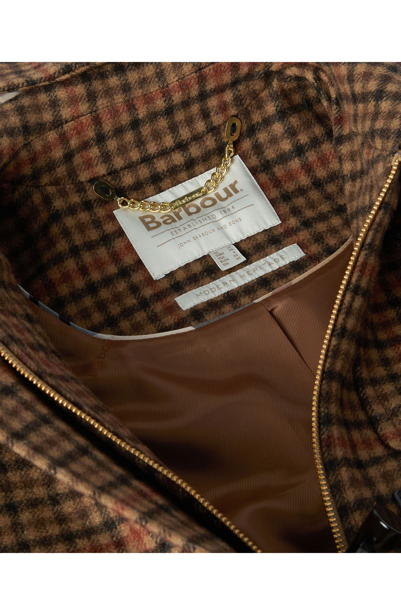 ジャケット・アウター Barbour DON 38 WOOL CHECK burgh Barbour Melody Houndstooth Check Wool Blend Duffle Coat (Women