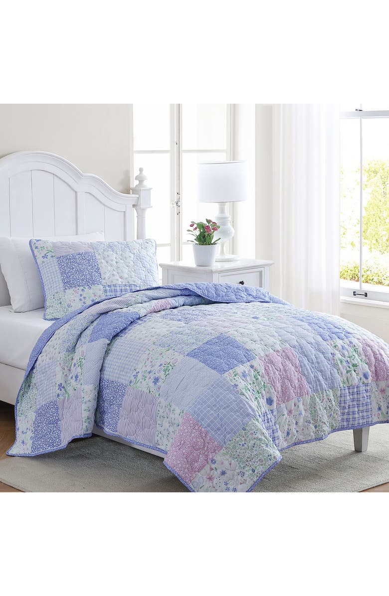 Laura Ashley Parker Patchwork Quilt Set, Alternate, color, Heather Purple