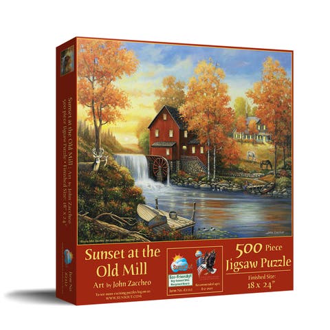 Sunset at the Old Mill 500 piece Jigsaw Puzzle for Adults