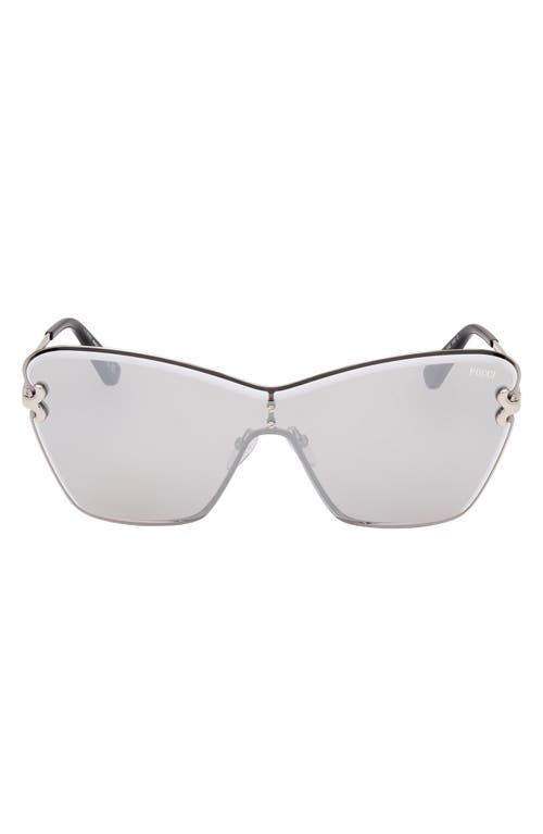 Emilio Pucci Butterfly Sunglasses in Silver /Smoke Mirror 