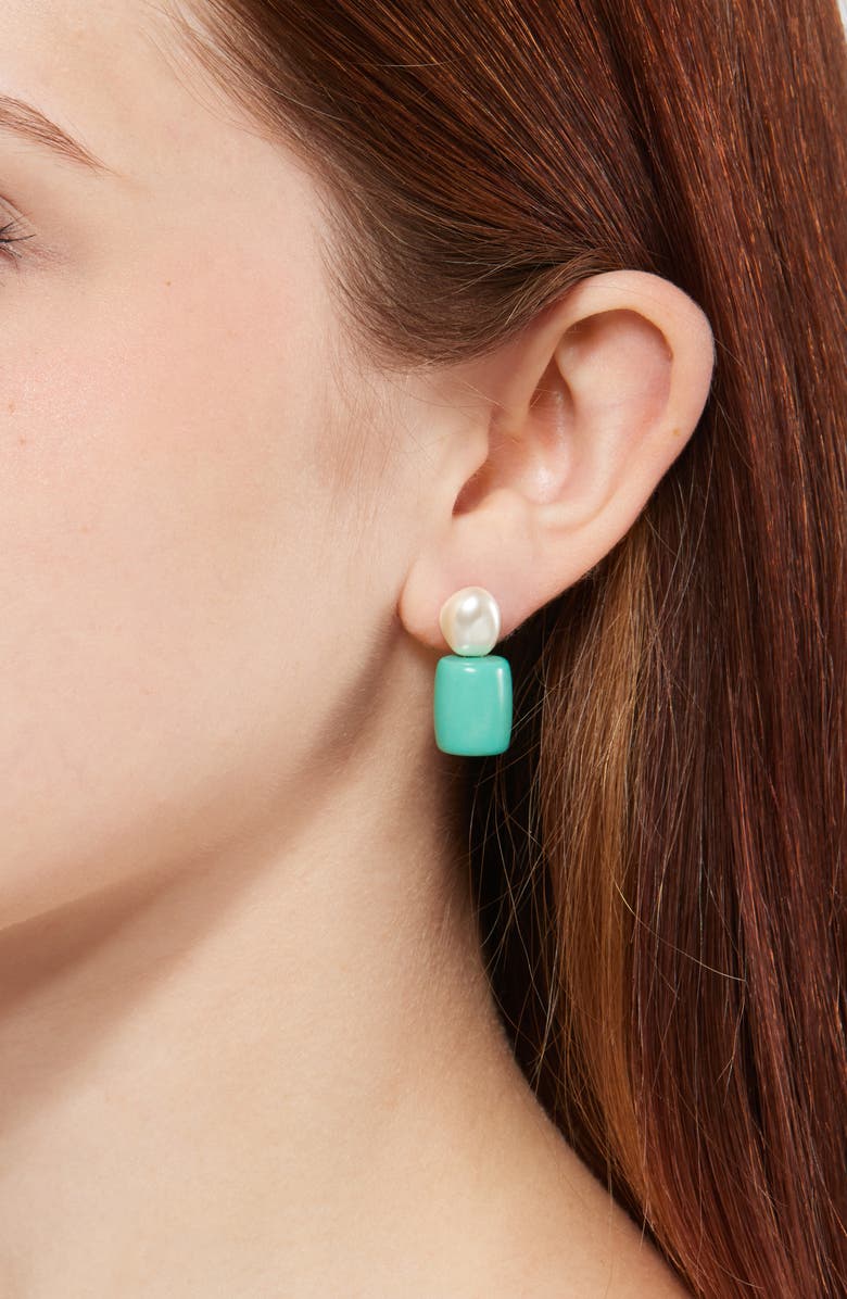Lele Sadoughi Pebble Stud Earrings, Alternate, color, Turquoise Sea