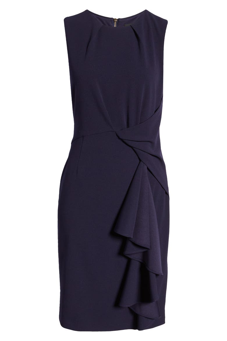 Side Drape Sheath Dress, Alternate, color, MIDNIGHT NAVY
