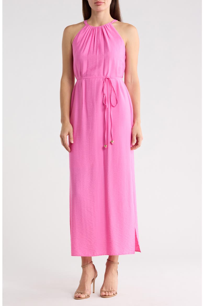 Sleeveless Textured Woven Dress, Main, color, HOT PINK