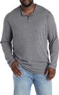 Lucky Brand Big & Tall Venice Burnout Notched Henley Long-Sleeve Shirt