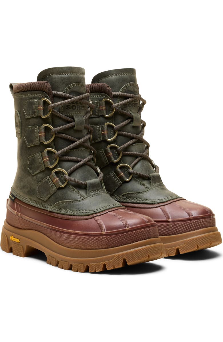 SOREL x Barbour Caribou Horizon Gore-Tex<sup>®</sup> Weatherproof Boot, Main, color, Alpine Tundra/ Gum 10