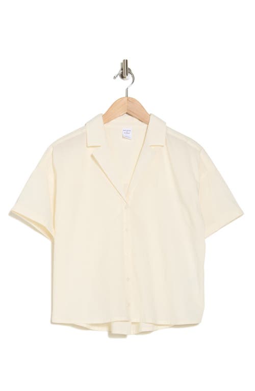 Shop Melrose And Market Camp Shirt In Ivory Egret