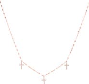 LANA 14k Gold Triple Cross Necklace