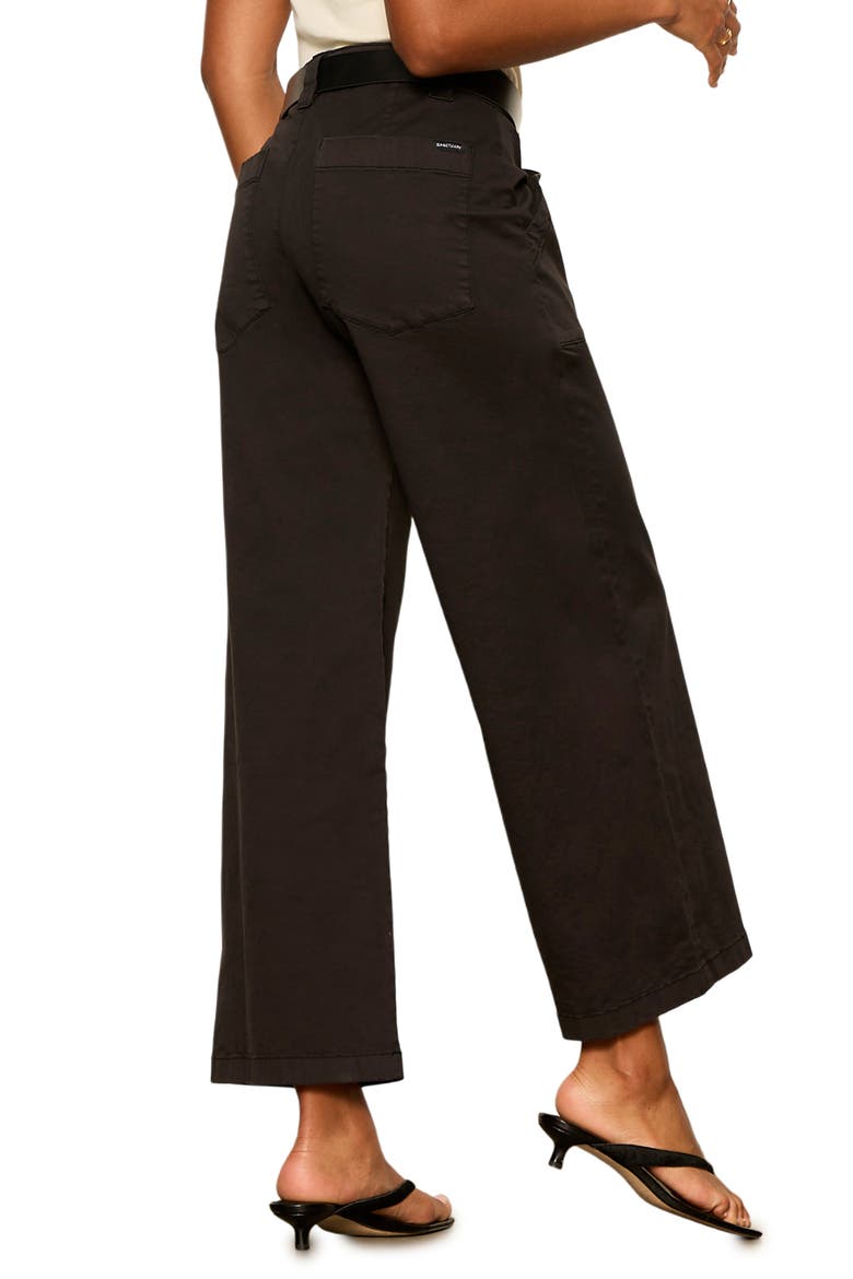 Idol Stretch Twill Wide Leg Ankle Pants, Alternate, color, BLACK