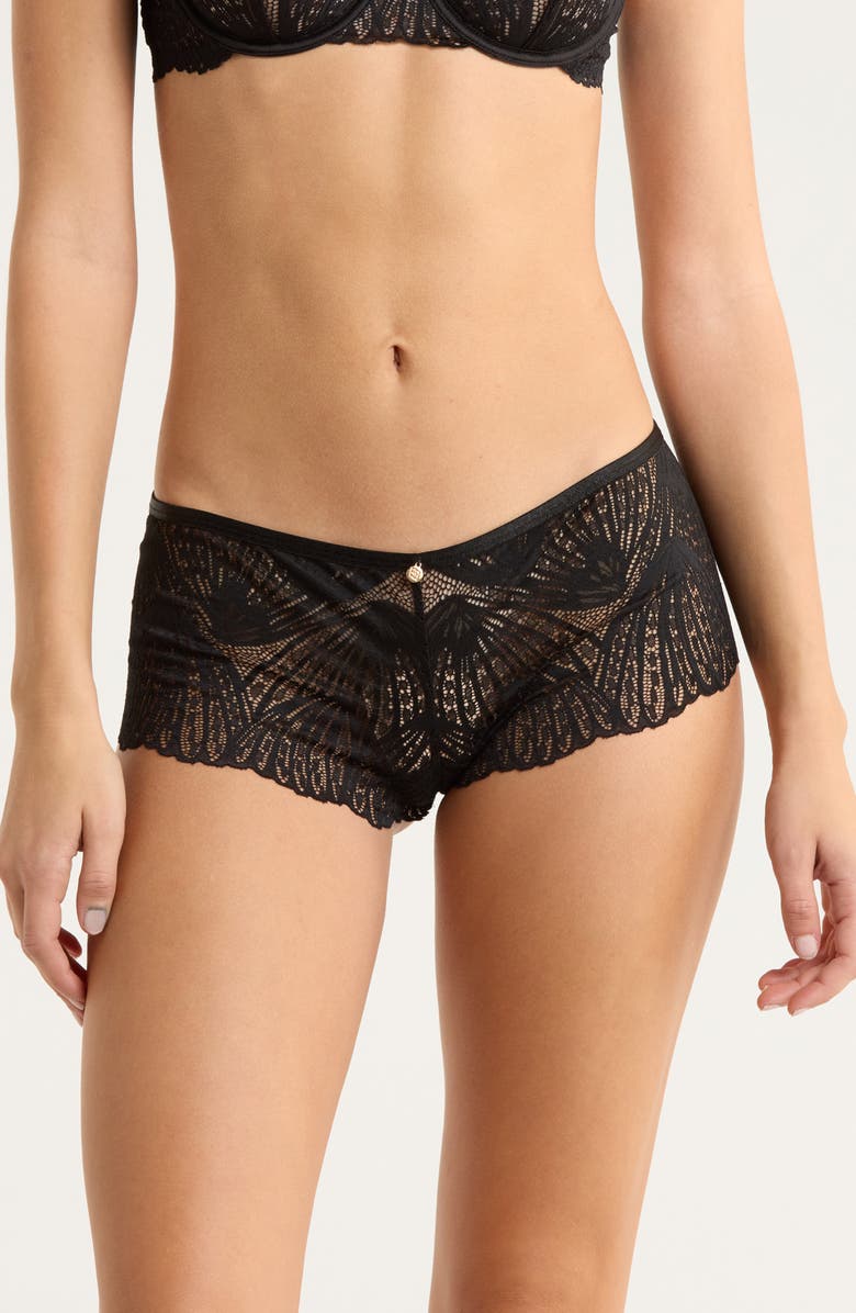 Bluebella Peyton Lace Boyshorts, Main, color, Black