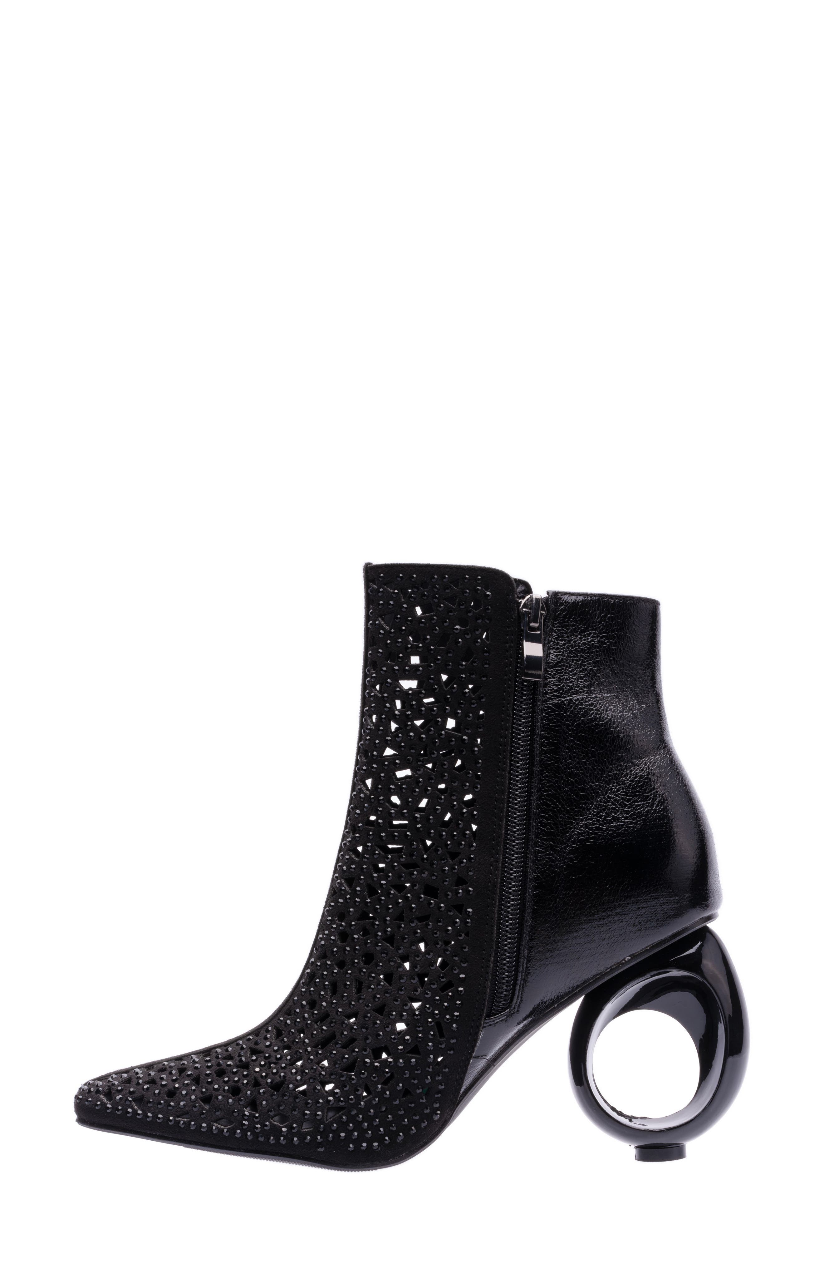 LADY COUTURE Breeze Rhinestone Pointed Toe Bootie, Alternate, color, Black