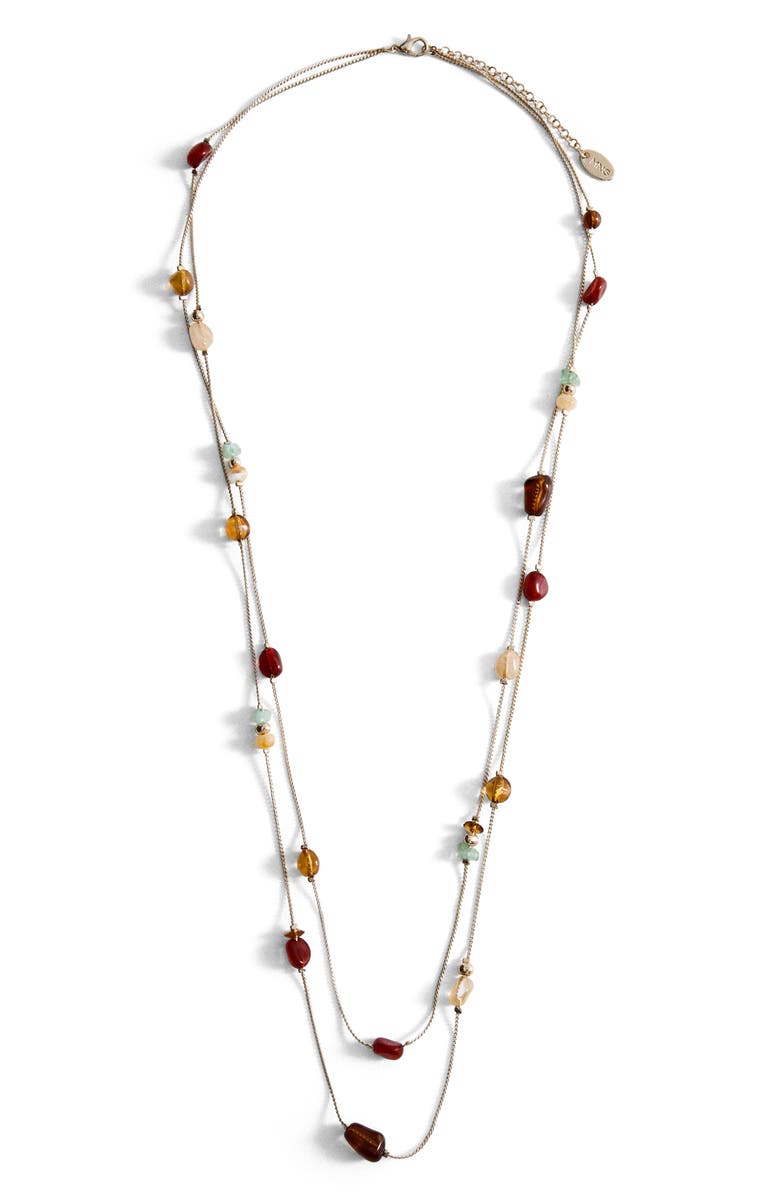 MANGO Mixed Bead Necklace, Main, color, Gold