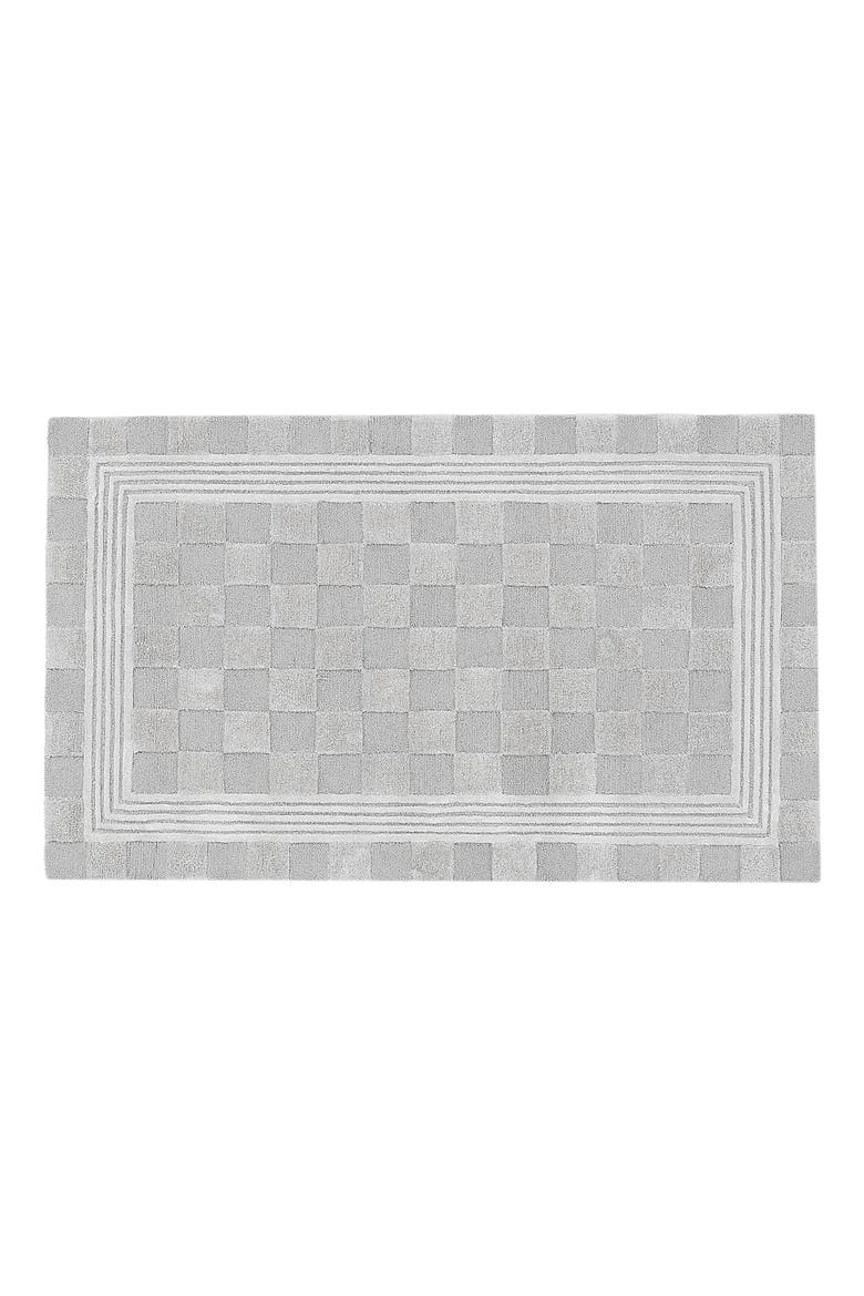 Light Grey Tonal Check Rug, Main, color, GREY