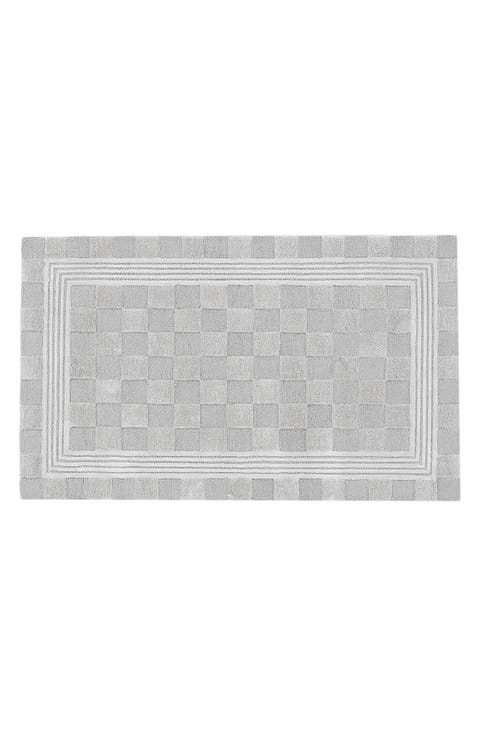 Light Grey Tonal Check Rug