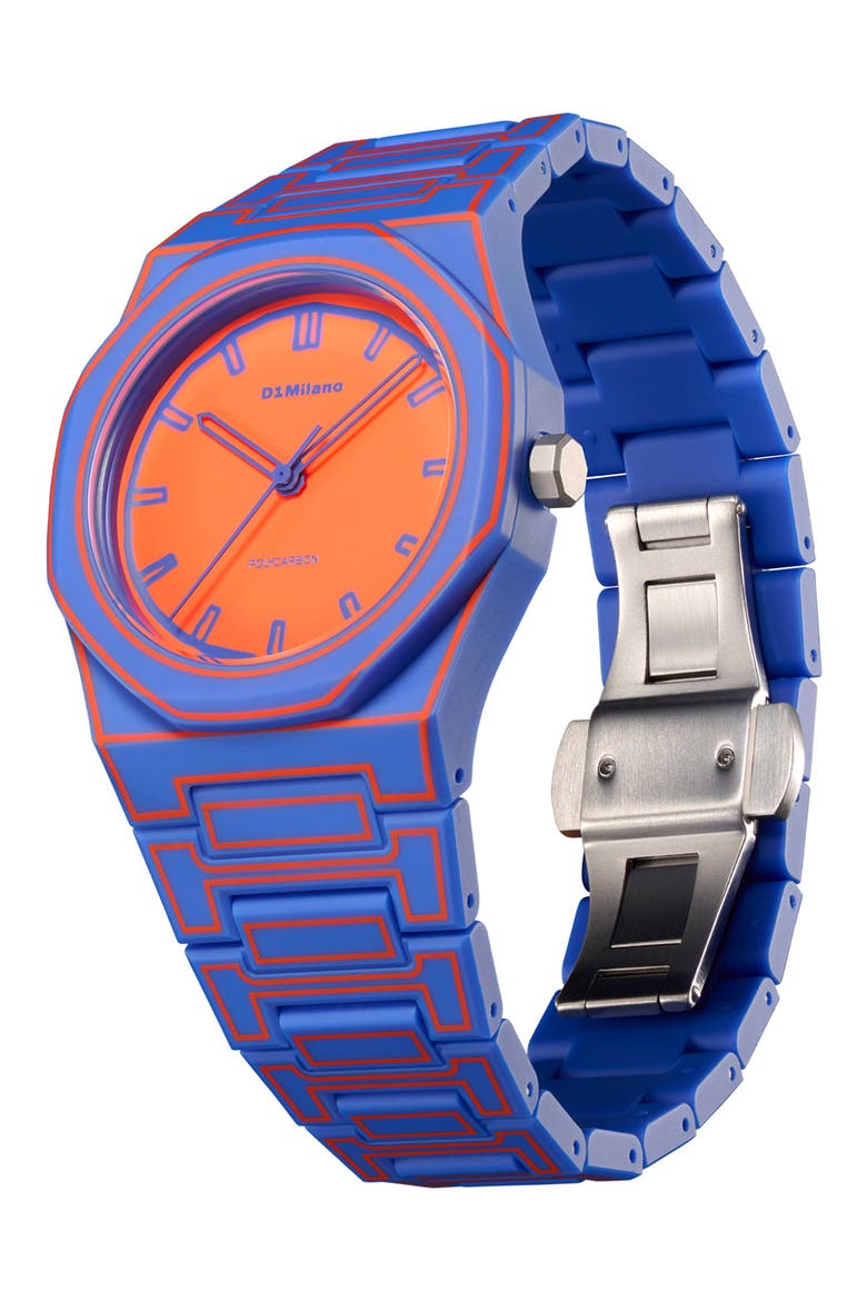 Electricclash Polycarbon Bracelet Watch, 37mm, Alternate, color, BLUE-ORANGE