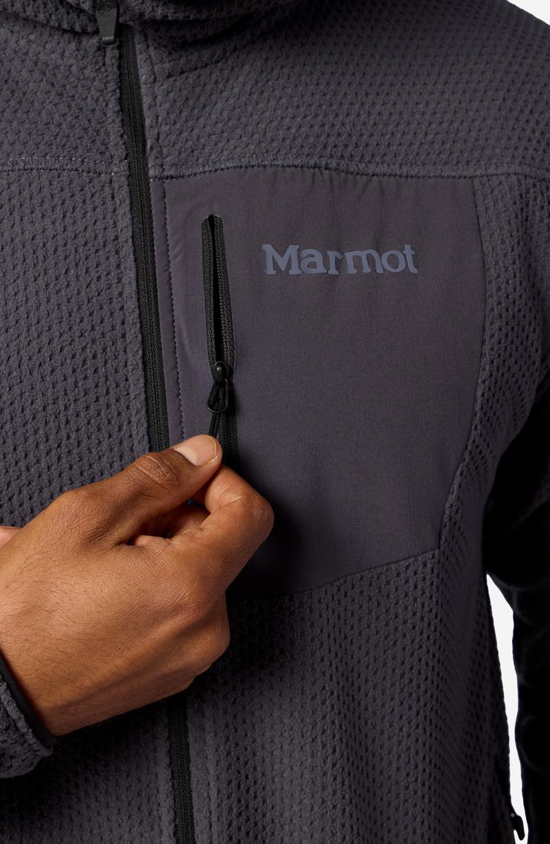 Marmot AirFleece Zip Hoodie, Alternate, color, Blackened