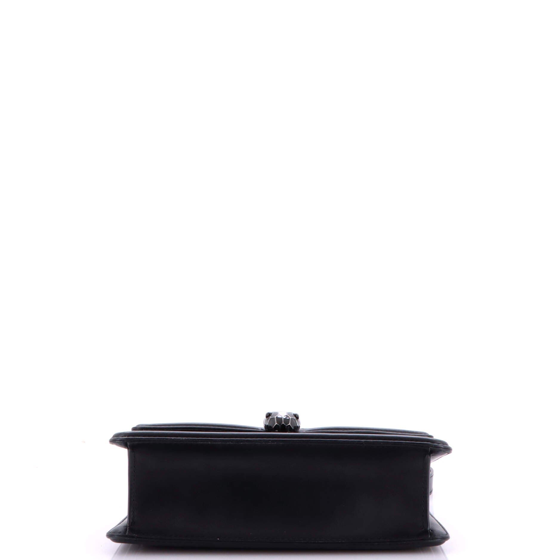 Serpenti Forever Shoulder Bag Quilted Leather Small, Alternate, color, Black