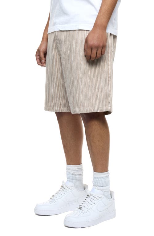 Shop Round Two Stripe Flat Front Cotton Shorts