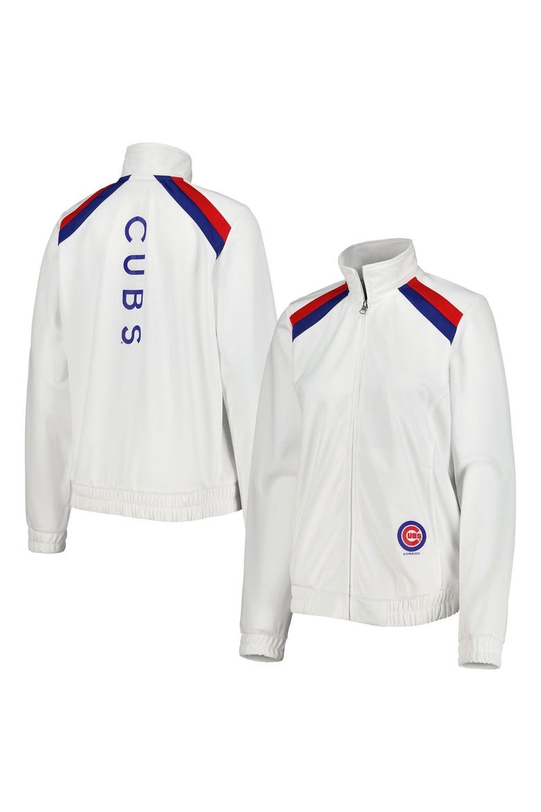 Women's G-III 4Her by Carl Banks White Chicago Cubs Red Flag Full-Zip Track Jacket, Main, color, White