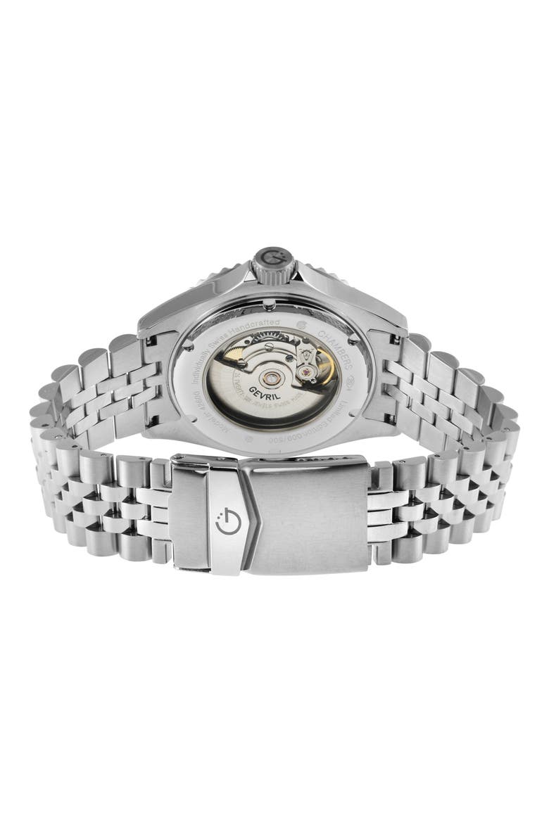 Chambers Swiss Automatic Bracelet Watch, 42mm, Alternate, color, SILVER