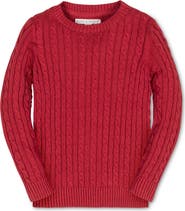 Hope & Henry Kids' Organic Cable Crewneck Pullover Sweater
