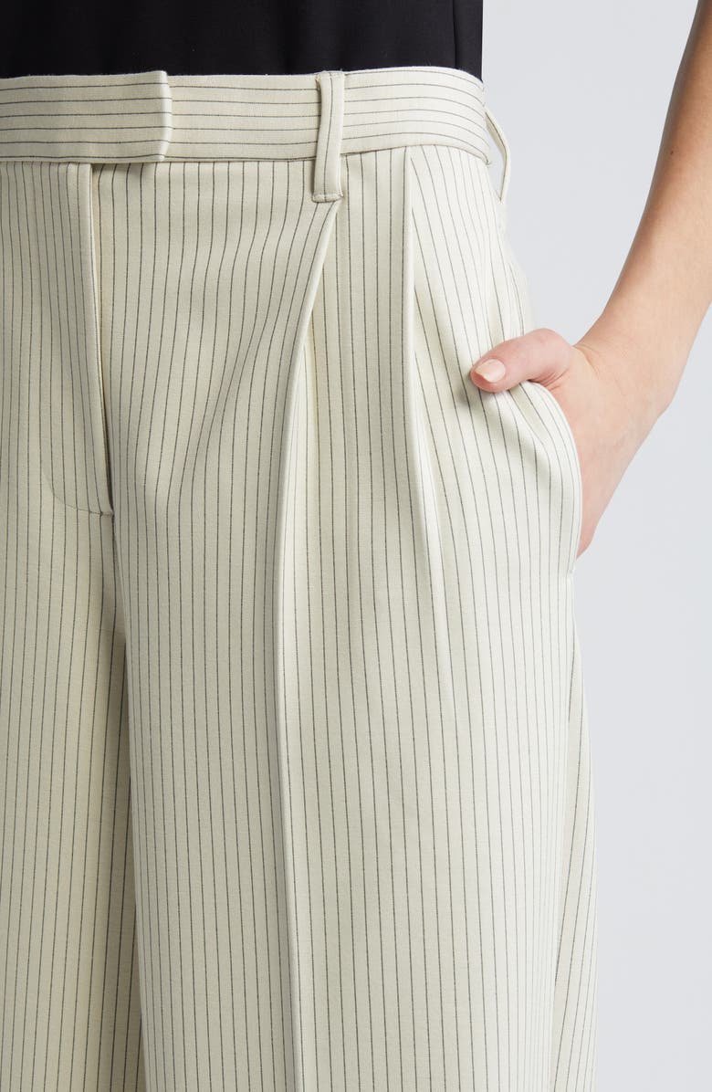 rag & bone Marianne Pinstripe Ponte Pants, Alternate, color, Ivory Stripe