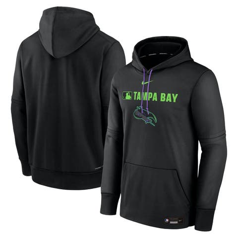 Men's Nike  Black Tampa Bay Rays Authentic Collection City Connect Therma Pullover Hoodie