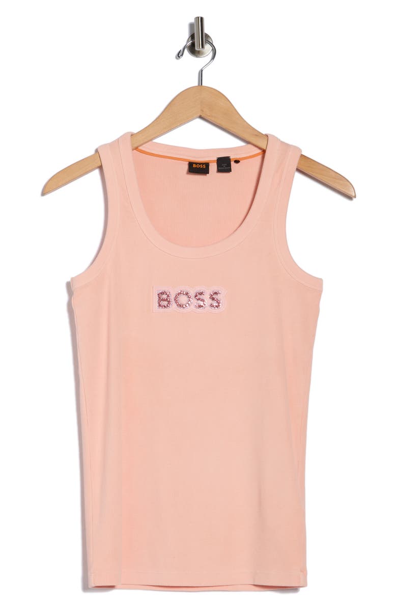 BOSS Orange Ematite Embellished Tank Top, Alternate, color, Open Pink