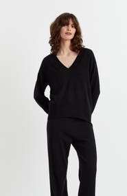 Chinti & Parker V Neck Wool Cashmere Slouchy Lightweight Sweater