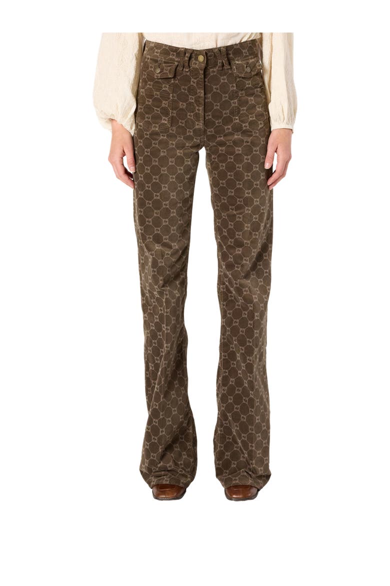 Anna Flared Monogram Jeans, Main, color, Coffee