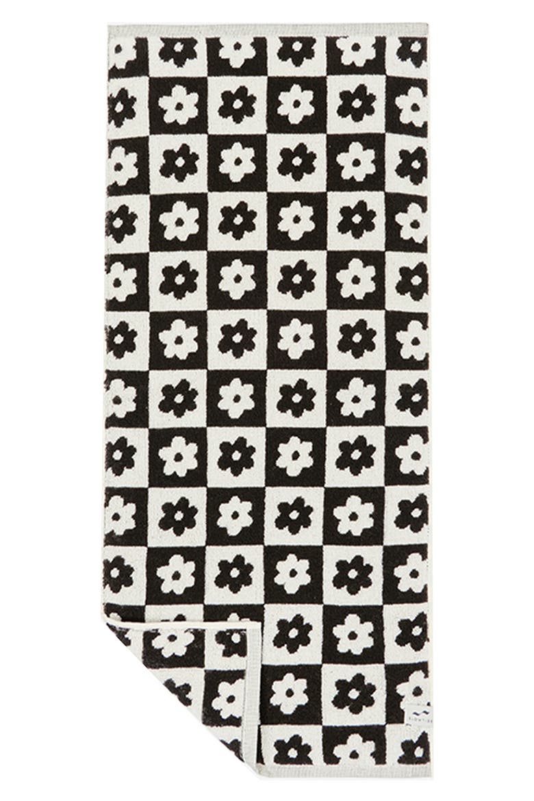 Gigi Floral Cotton Hand Towel, Main, color, BLACK