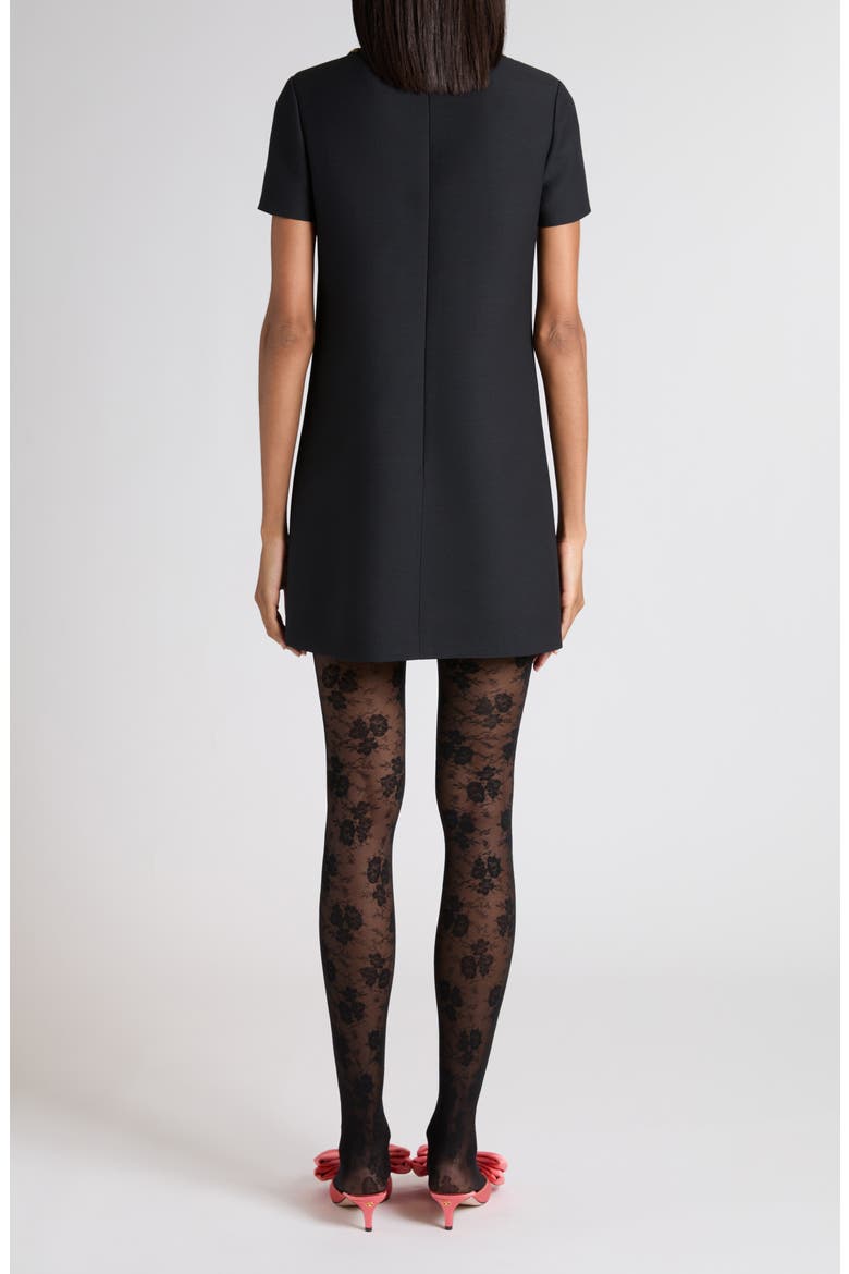 Butterfly Beaded Wool & Silk Minidress, Alternate, color, BLACK MULTI