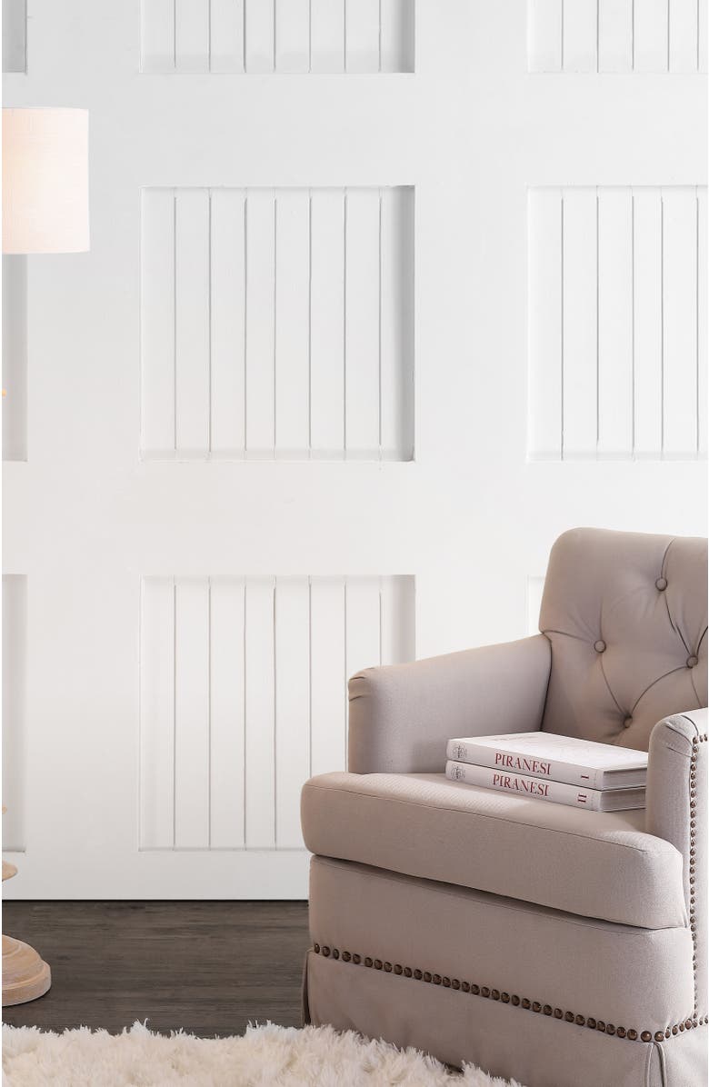 JONATHAN Y Aldrin 63.5" Resin LED Floor Lamp, Brown wood finish, Alternate, color, Brown