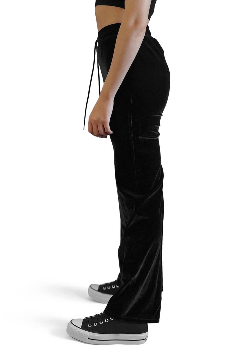 Velvet Sweatpants, Alternate, color, Black