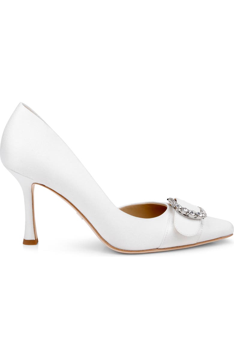 BADGLEY MISCHKA Odyssey Half d'Orsay Pump, Alternate, color, White Crepe