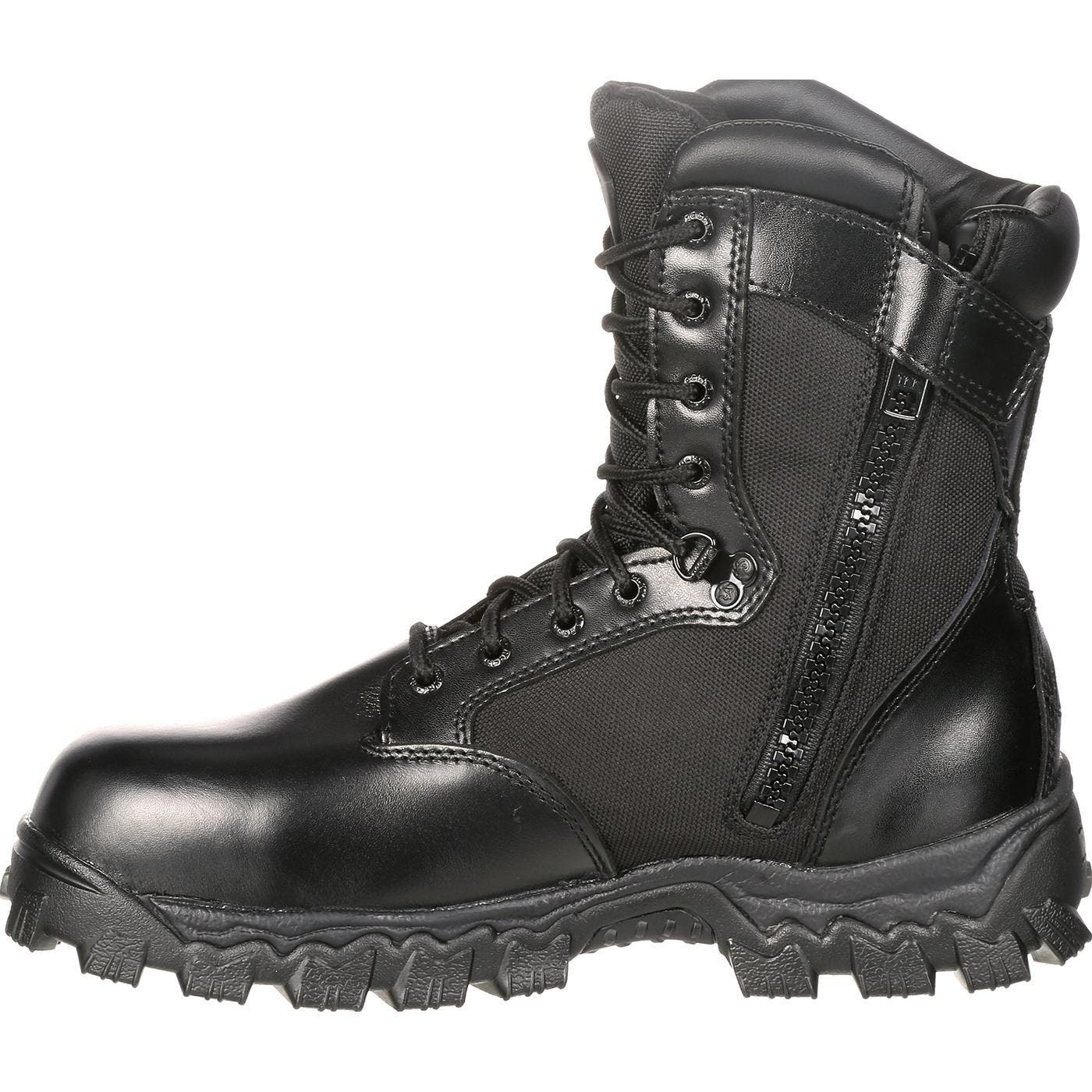 Zipper Composite Toe Public Service Boot, Alternate, color, BLACK