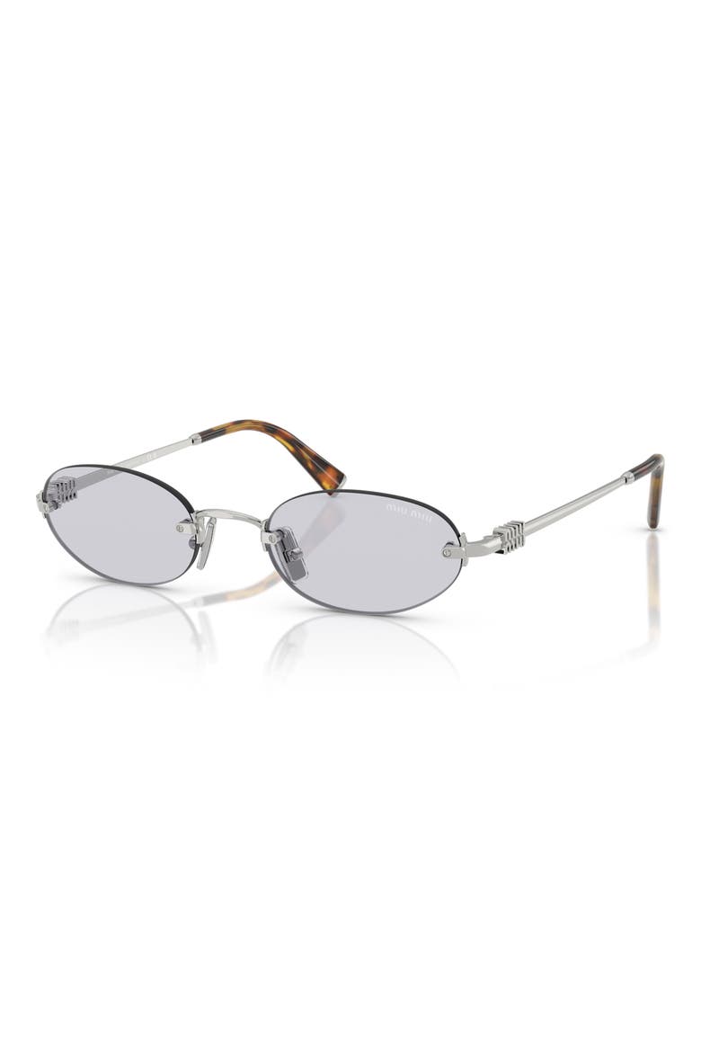 Miu Regarde 51mm Oval Sunglasses, Alternate, color, SILVER / LILLAC
