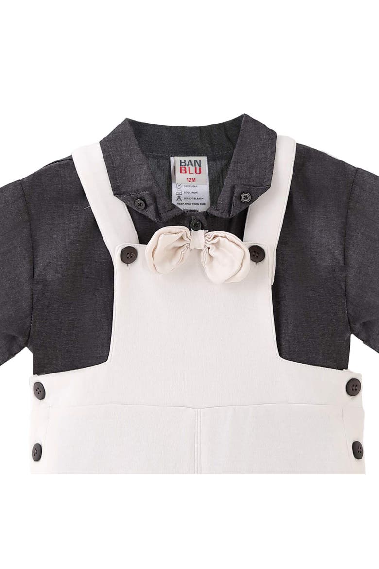 Check Bow Overall Set, Alternate, color, Beige