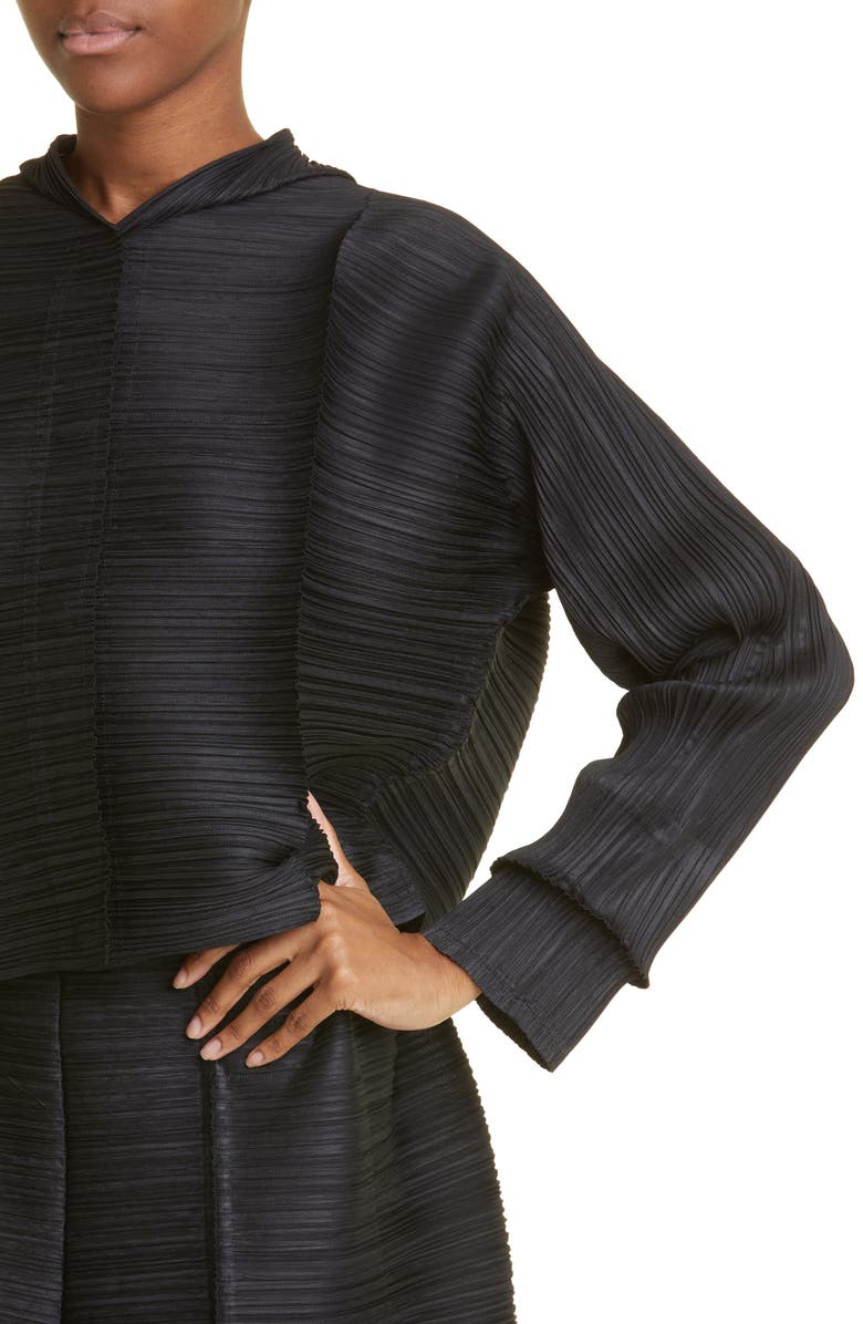 Pleats Please Issey Miyake Thicker Bounce Pleated Top, Alternate, color, 