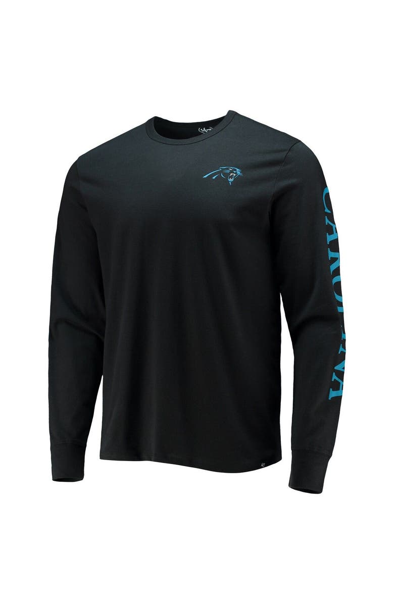 '47 Men's '47 Black Carolina Panthers Franklin Long Sleeve T-Shirt, Alternate, color, Black