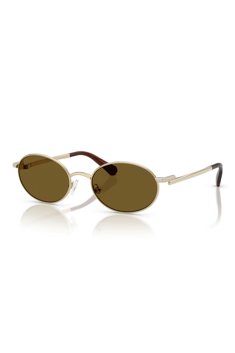 53mm Oval Sunglasses, Alternate, color, PALE GOLD / LIGHT BROWN