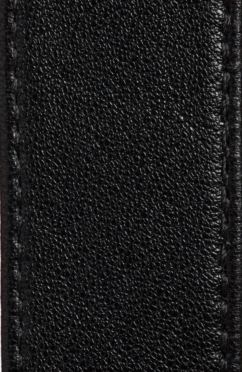 Raina Large Stone Buckle Leather Belt, Alternate, color, Black