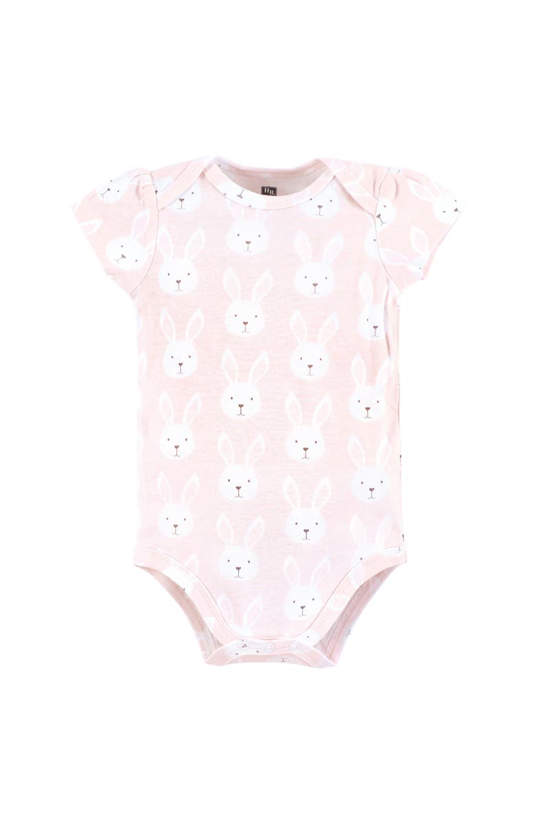 Hudson Baby Essential Three-Piece Set of Cotton Bodysuits, Alternate, color, Easter Bunny Pink