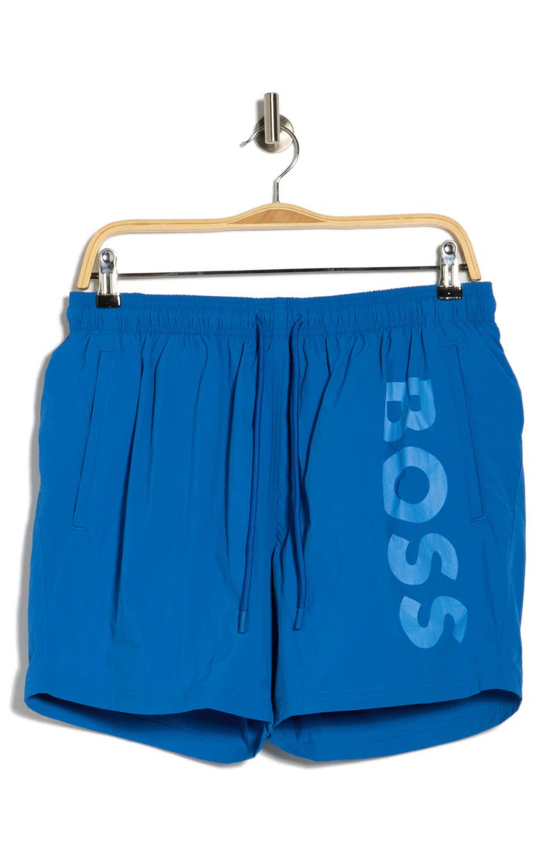 BOSS Octopus Swim Trunks, Alternate, color, Medium Blue