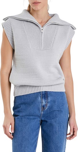 【GENERAL IDEA】Mock Neck Cap Sleeve Pullover Ribbed Mock Neck Cap Sleeve Sweater curated on LTK