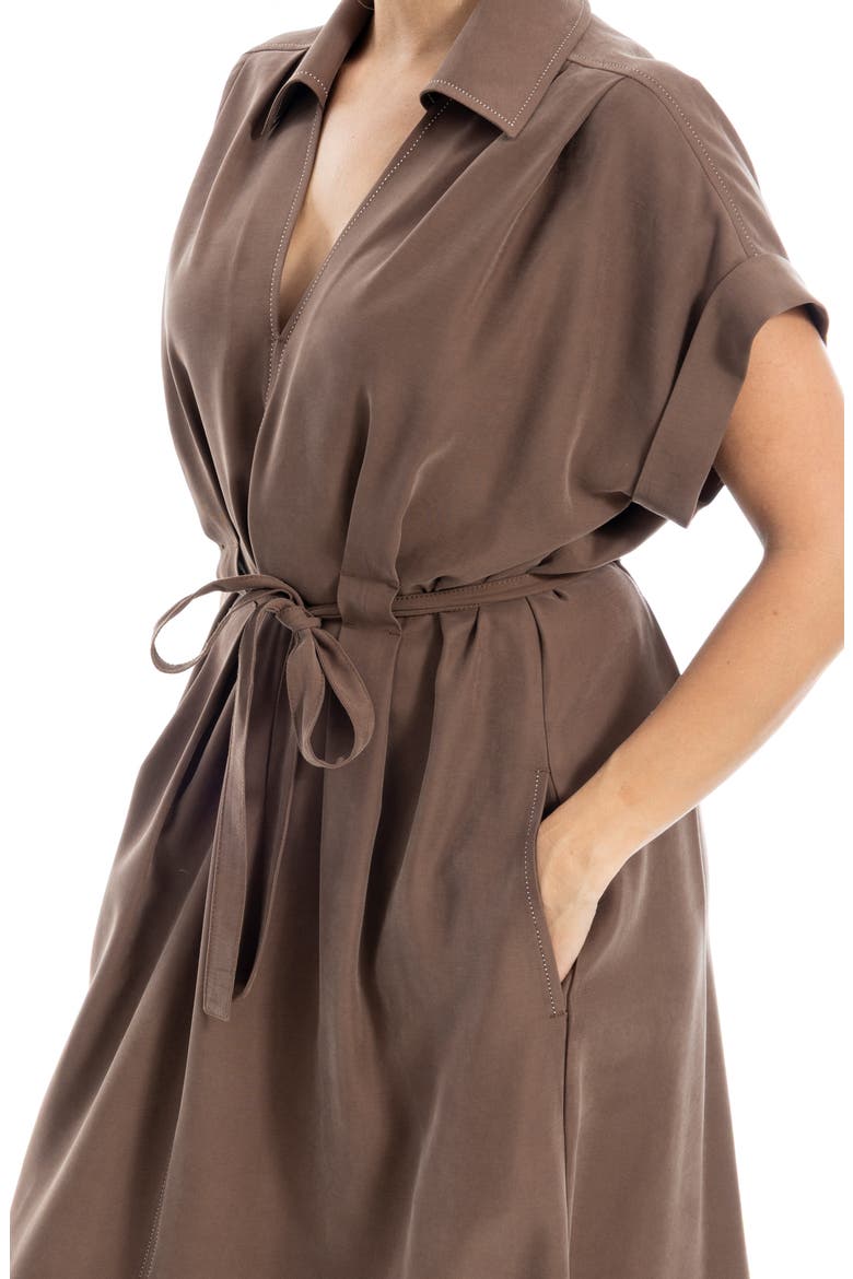 Rolled Sleeve Midi Shirtdress, Alternate, color, ACORN-ACORN