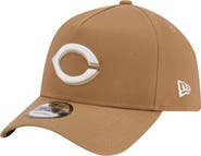 New Era Men's New Era Khaki Cincinnati Reds A-Frame 9FORTY Adjustable Hat