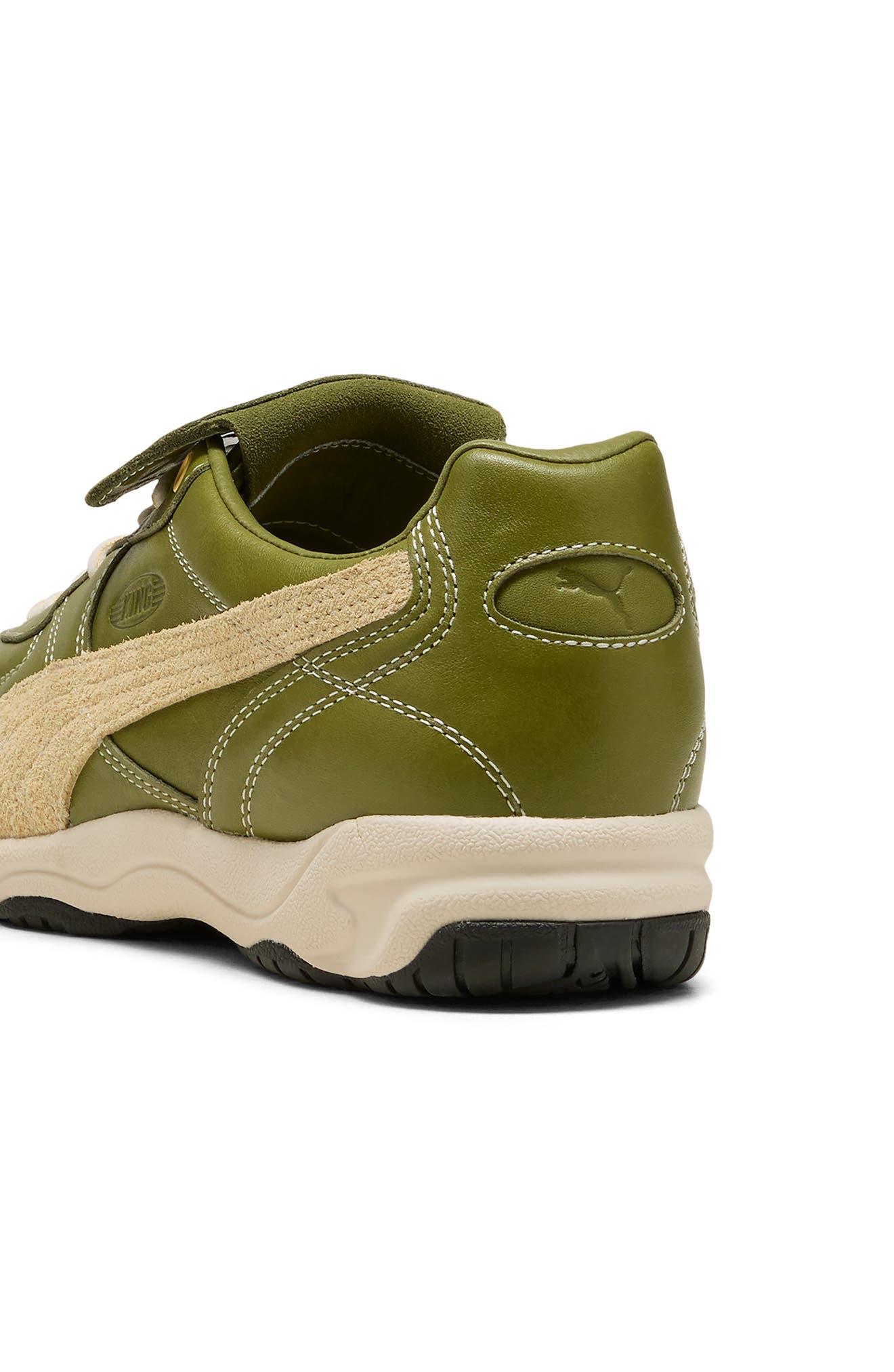 PUMA King Indoor Mix Soccer Sneaker, Alternate, color, Olive Green/ Light Straw