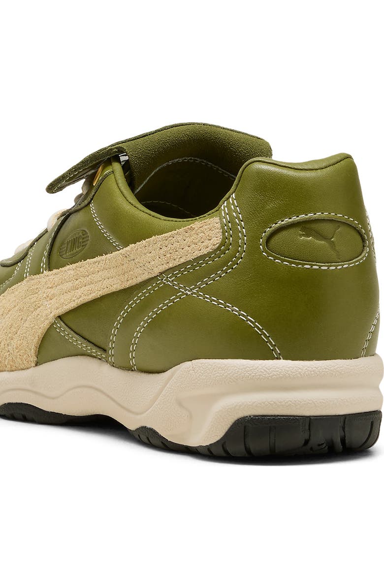 PUMA King Indoor Mix Soccer Sneaker, Alternate, color, Olive Green/ Light Straw