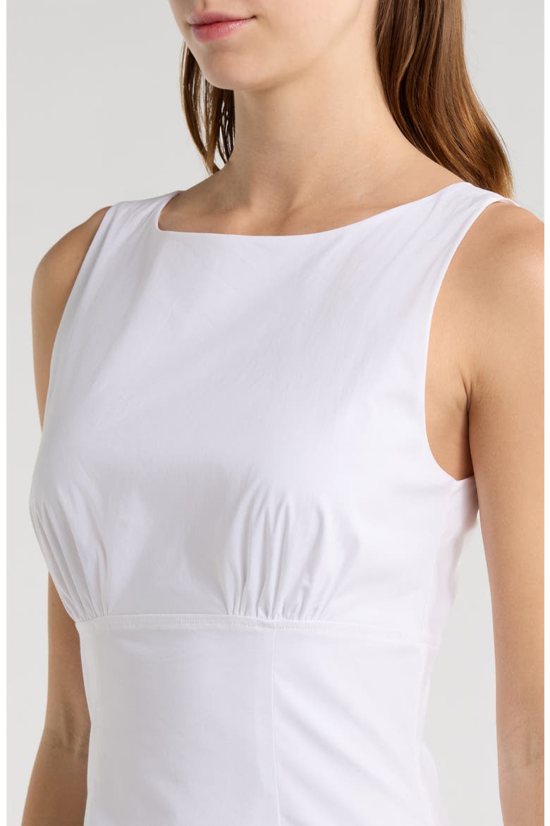 Gwen Shaped Waist Stretch Cotton Dress, Alternate, color, WHITE