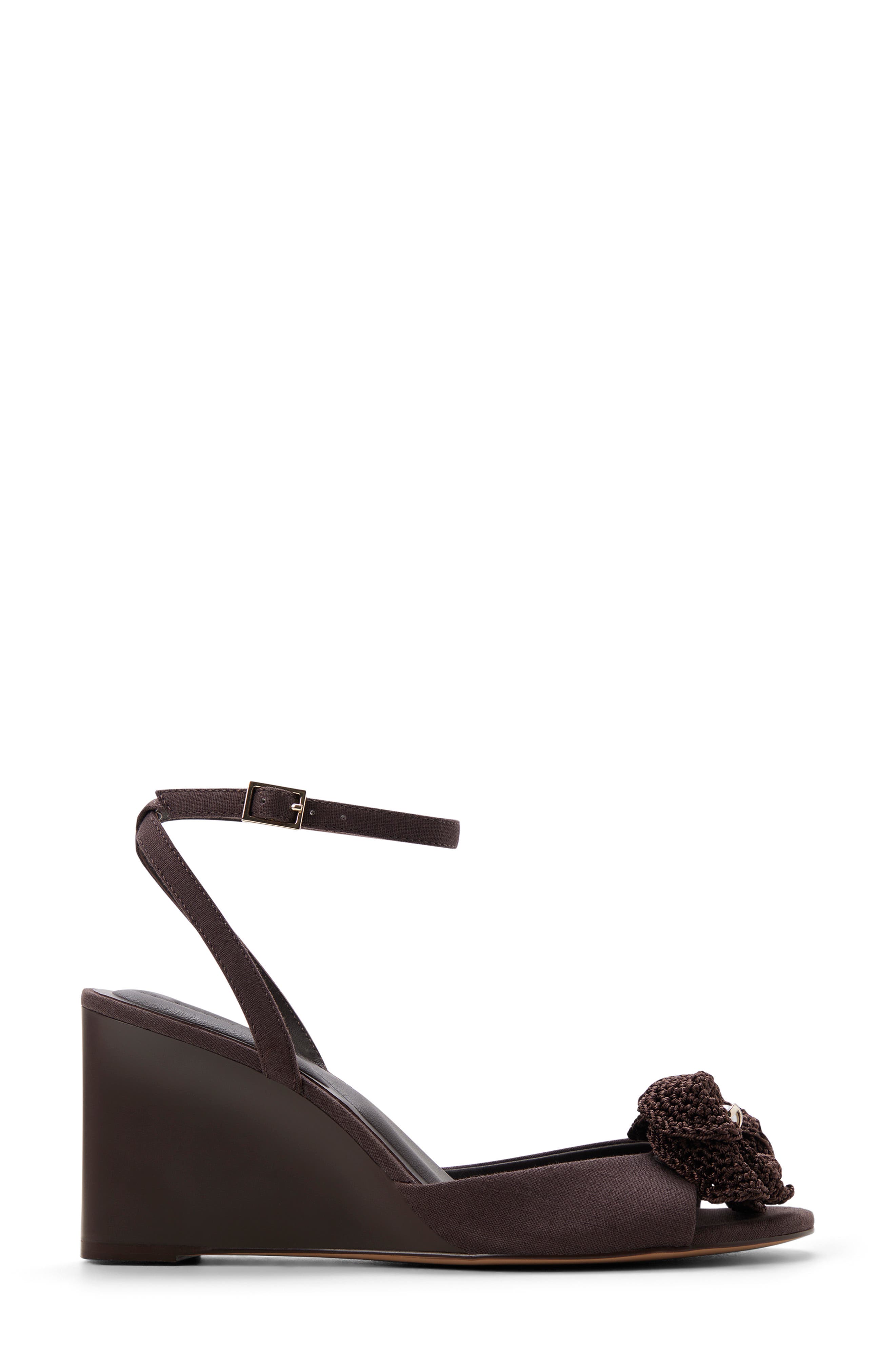 Ted Baker Bridget Ankle Strap Wedge Sandal, Alternate, color, Dark Brown
